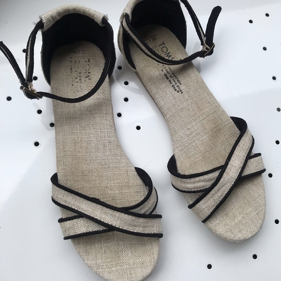 Toms Correa Burlap Ankle Strap Sandals - Picture 2 of 5